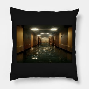 Hotel Hallway Flooded With Water /  Art Styles Different Pillow