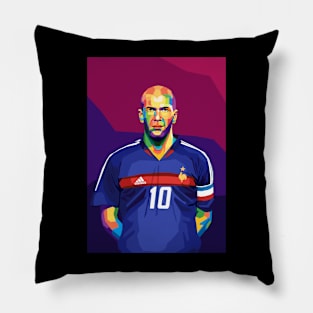 zinedine zidane wpap pop art Pillow