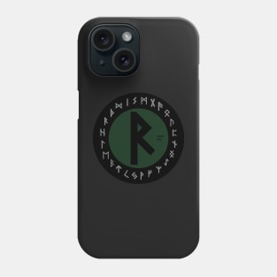 Green Raidho Elder Futhark  | Viking Rune Symbol Phone Case