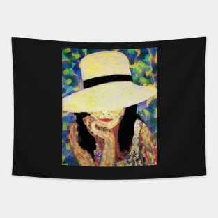 Girl in a Hat / Digital Painting Tapestry