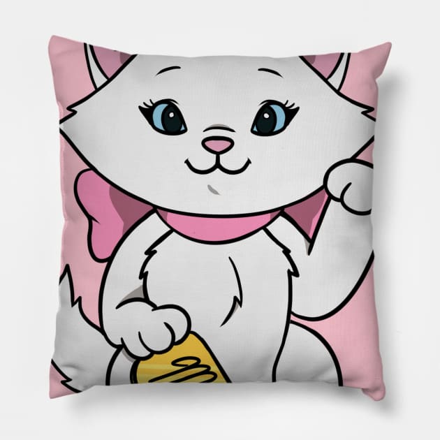 Lucky Cat Marie Pillow by leiacat