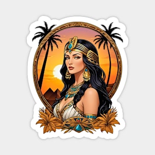 Cleopatra Queen of Egypt retro vintage floral design Magnet