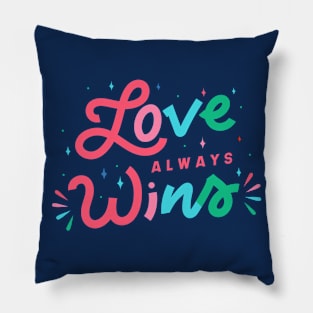 Love Always Wins Word Art Pillow