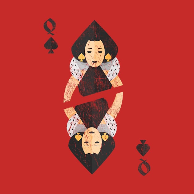 Retro Queen of Spades Playing Card by vladocar