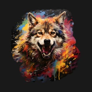 Vibrant Wolf Head - Fierce and Colorful Wildlife T-Shirt