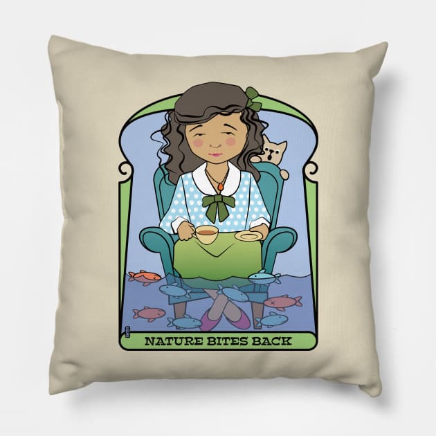 Nature Bites Back Pillow by Sue Cervenka