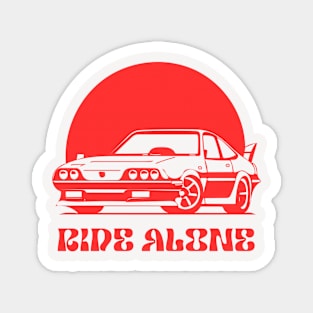 Ride Alone Retro Car Design Magnet