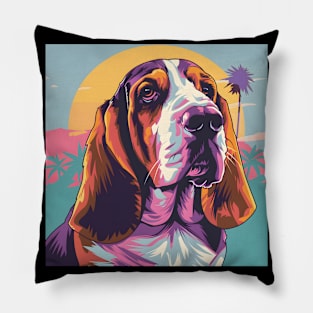 Basset Hound in 80's Pillow