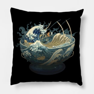 The Great Ramen Wave off Kanagawa Pillow