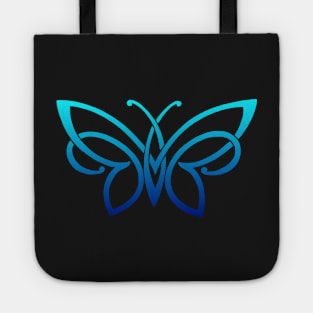 Blue Turquoise Tribal Butterfly Tote