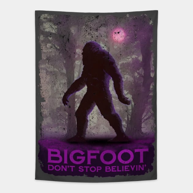 Bigfoot Don't Stop Believin' Tapestry by DavidLoblaw