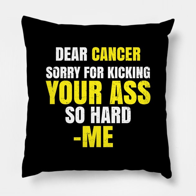 Bone Cancer Shirt | Sorry Kicking Your Ass Gift Pillow by Gawkclothing