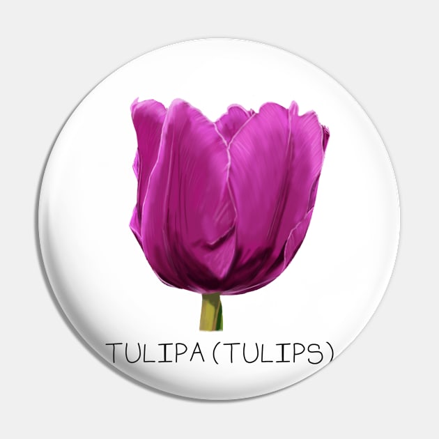 Purple Tulip Genus Print Pin by DesignsBySaxton