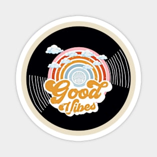 Vinyl - Good Vibes Rainbow Clouds Magnet