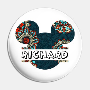 Richard Name With Seamless Pattern Pin