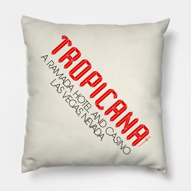 Retro Vintage Tropicana Resort and Casino Las Vegas 80s Pillow by StudioPM71