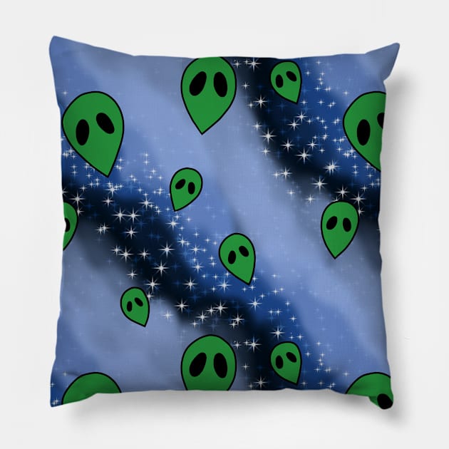 Aliens in Space Pillow by inatorinator