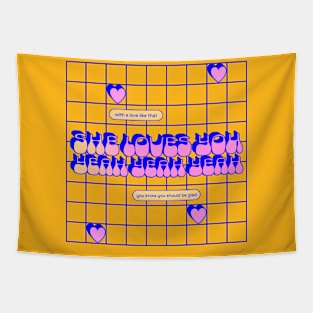 She Loves You Grid Tapestry