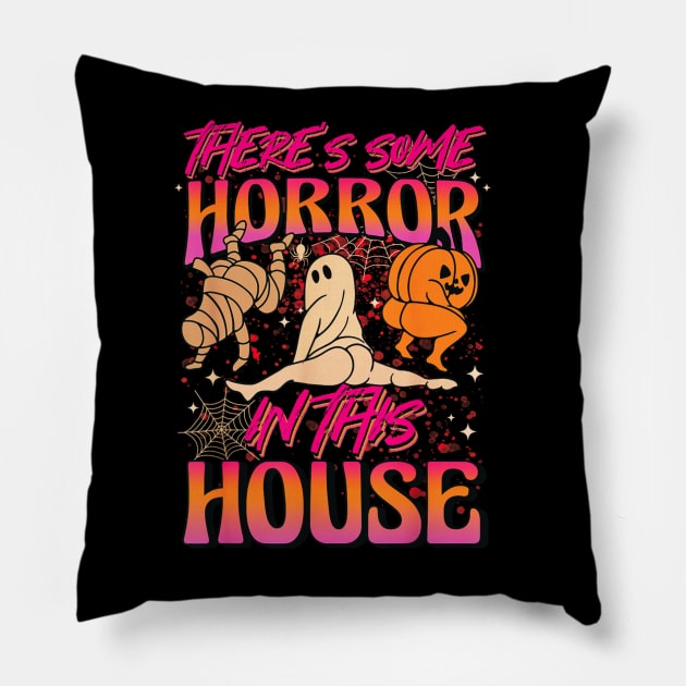 Theres Some Horrors In This House Spooky Season Hallowene Pillow by Mega-st