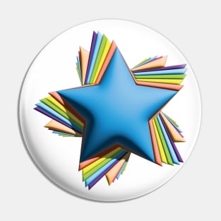 3d rainbow pride stars Pin