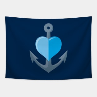 Anchor with Blue Heart Tapestry