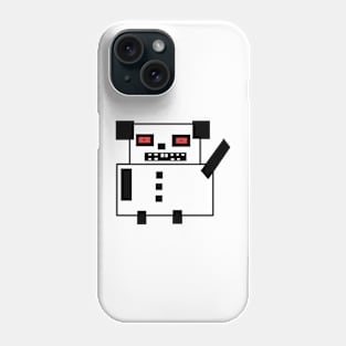 pixel art square panda bear nightmare Phone Case