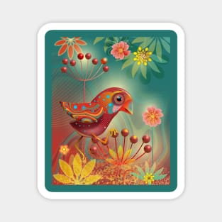 Fantastic Red Bird Magnet