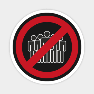 No crowd icon. Avoid crowded places. Coronavirus sticker Magnet