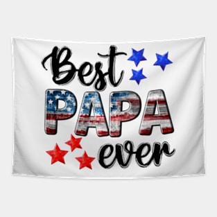 Best Papa ever US flag fathers day 4th Of July Tapestry