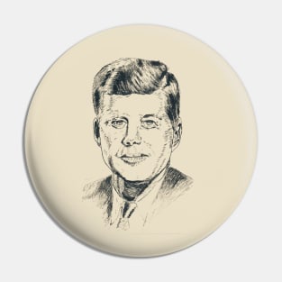 JFK illustration portrait Pin