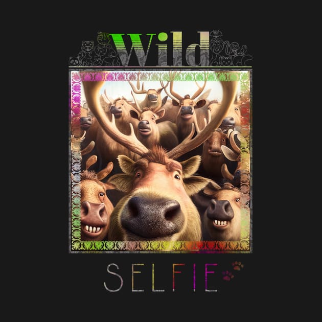 Stag Deer Wild Nature Funny Happy Humor Photo Selfie by Cubebox