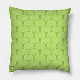 Trendy Green Blue Lobster Pattern Pillow