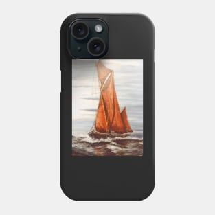 THAMES SAILING BARGE 'MAY' AT SEA Phone Case