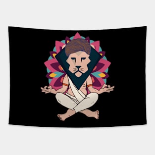 Leo zodiac sign meditation relaxation funny Tapestry