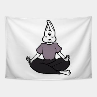 Meditating Bunny Tapestry