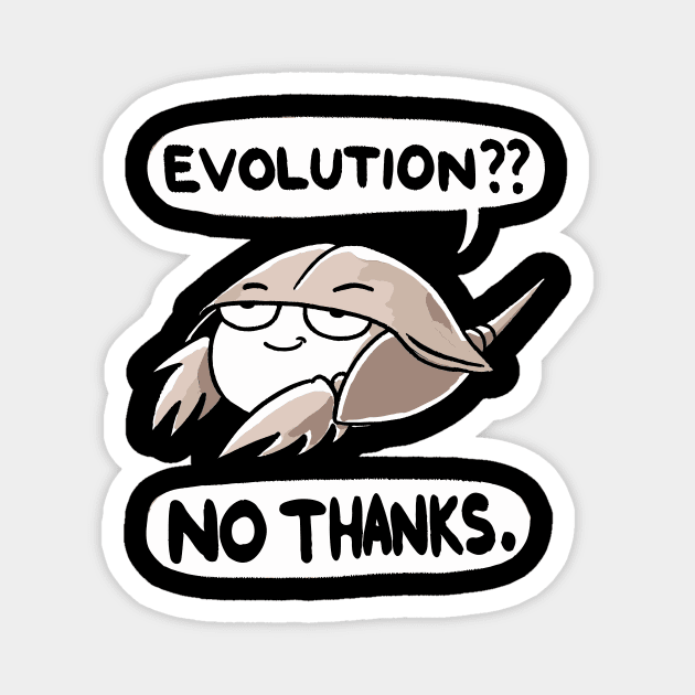 Evolution no thanks Cool Horseshoe Crab (Back Print) Magnet by DoodleDashDesigns