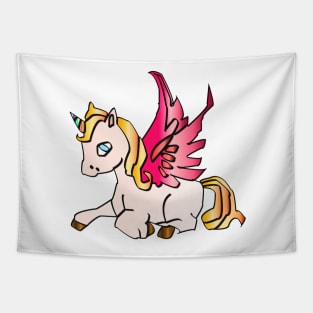 Lying unicorn with wings Tapestry