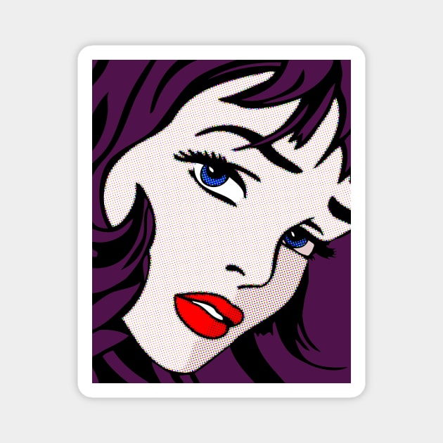 Comics Girl Purple Magnet by RockettGraph1cs