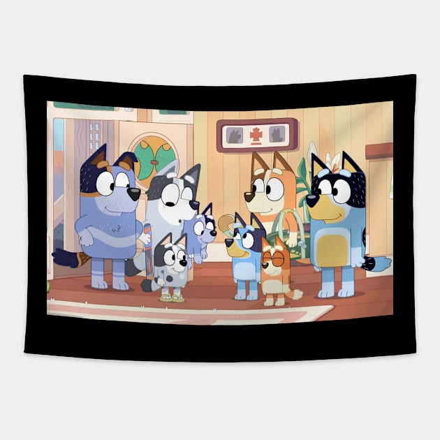 Bluey Big Family Tapestry by NobleNotion