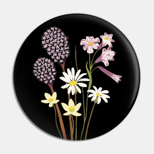 Wildflower bouquet on black Pin