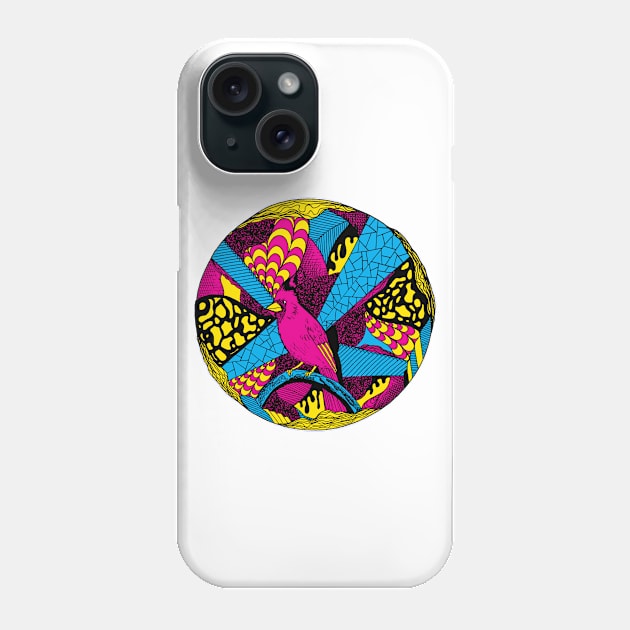 CMYK Circle of The Northern Cardinal Phone Case by kenallouis