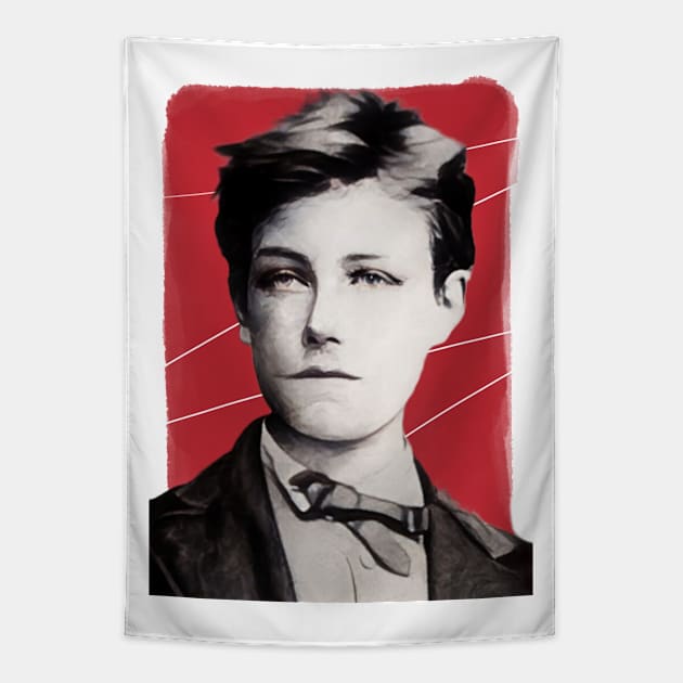French Surrealist Poet Arthur Rimbaud illustration Tapestry by Litstoy 