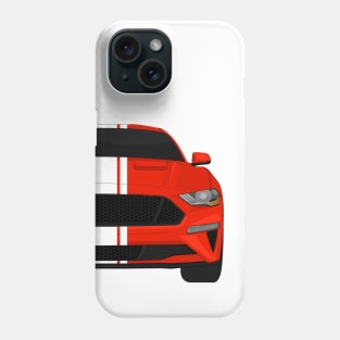 Mustang GT Race-Red + White Stripes Phone Case