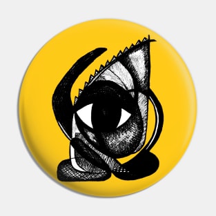 "I see you" - African Symbolic Surrealist Art - Yellow Pin
