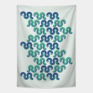 Little funny snakes (Turquoise and Blue) Tapestry