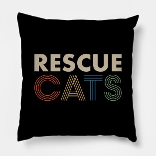 Retro Font Rescue Cats Pillow