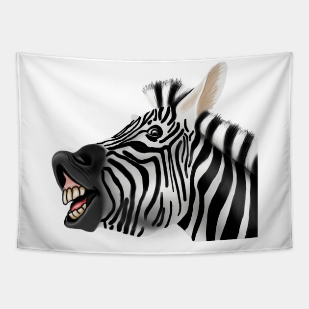 Funny Zebra Tapestry by Merchweaver