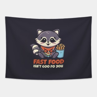 Babby Raccoon Fast Food Tapestry