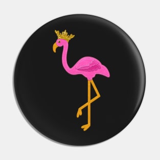 Pink Flamingo Felt Style Gold Glitter Crown | Cherie's Art(c)2020 Pin