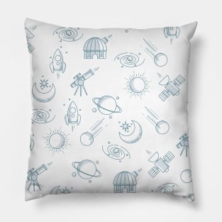 Astronomy Line Icon Pattern Pillow